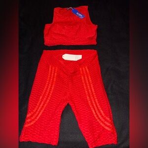 2 piece biker short set